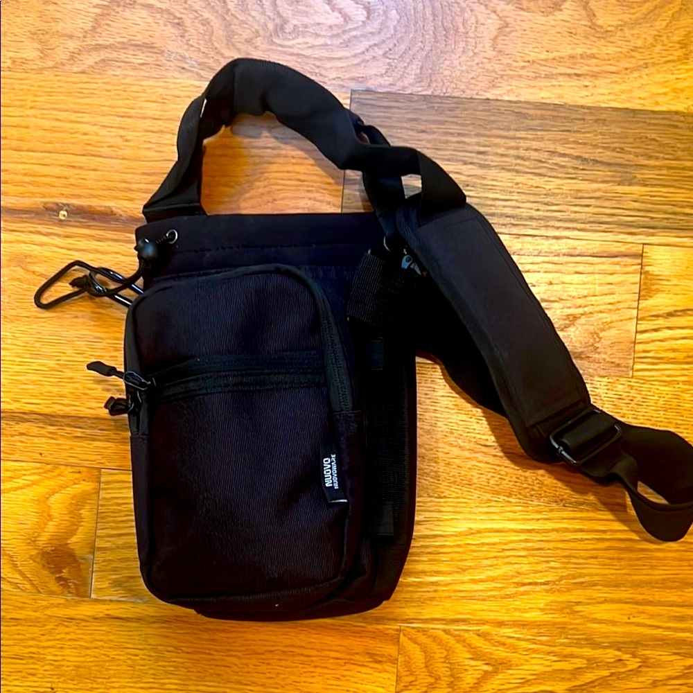Black Crossbody Bag and water bottle holder